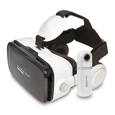 ReTrak Utopia 360 Virtual Reality 3D Headset with Built-In Headphones Black 